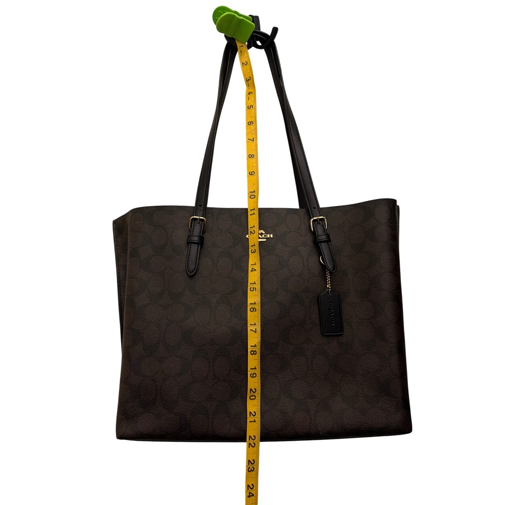 Coach Tote Bag Signature Canvas Dark Brown Black E2140-1665 - Picture 10 of 11